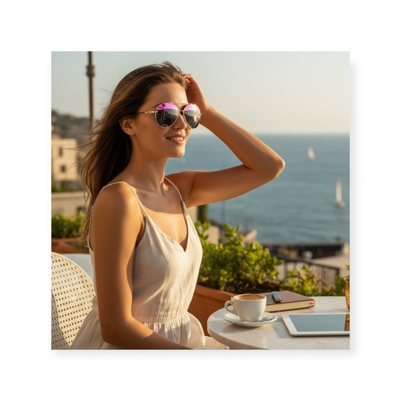 AQS Accessories - new AQS ☺︎︎ Oversized Aviator Shades Sunnies Sunglasses ☺︎︎ Pink with Gold Frame